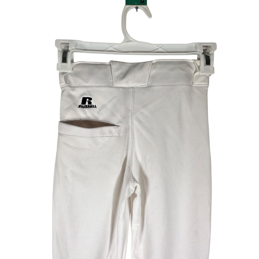 Russell Athletic Youth Small White Baseball Pants Double Knee Elastic Cuffs S - Picture 3 of 7
